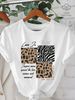 European And American Cross-border Foreign Trade Women's Leopard Letter Print Round Neck Short-sleeve T-shirt Top_ecoleips.com