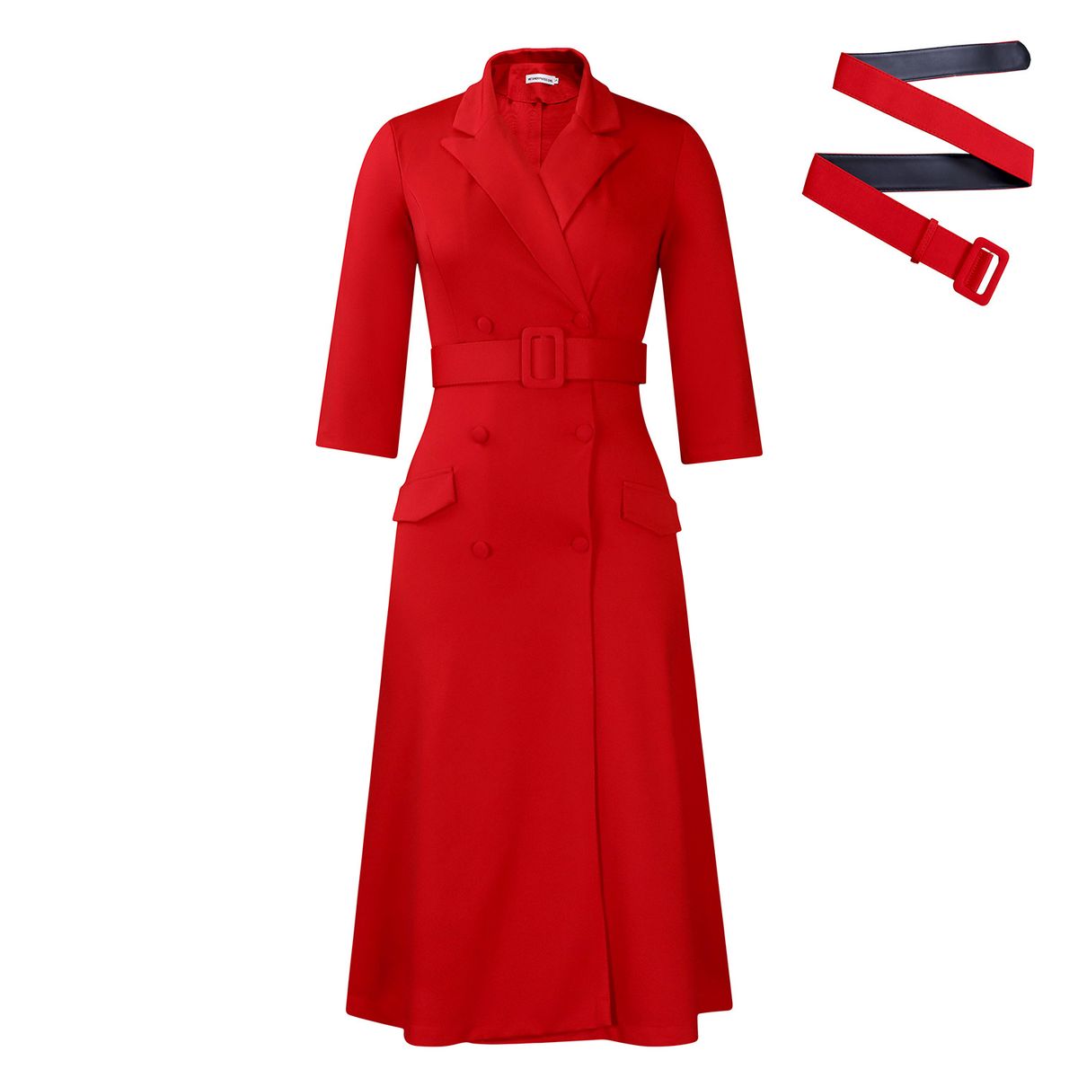 Women's Clothing Women's Fashion Temperament Double Breasted Suit Collar Solid Medium Length_ecoleips.com