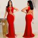 Women’s Clothing Nightclub Style Sexy Hot Diamond Mesh See Through Sleeveless Backless Long Skirt Dress For Women_ecoleips.com