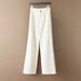 Navy Collar Slim Fit Women's Two-Piece Set – Autumn Long Sleeve Top & Trousers Outfit (S-XXL, Black/Beige)_ecoleips.com