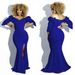 women's banquet evening dress elegant long one-shoulder fishtail host dress long dress_ecoleips.com