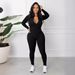 M3112 New Autumn/Winter European And American . Cross-Border Product Ribbed Zipper Sports Jumpsuit_ecoleips.com
