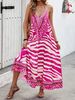 Women's All Over Print Halter Neck Dress, Boho Fashion Casual Sleeveless A Line Dress For Beach Holiday Vacation, Ladies Summer_ecoleips.com