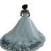Women's Clothing Bride Round Neck Long Sleeve Wedding Dress Lace Bride Trailing Wedding Dress_ecoleips.com