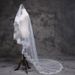 Long Floral Lace Wedding Veil – 1.5M/3M/5M Cathedral Length Bridal Veil For Photography & Styling (Pure White/Ivory)_ecoleips.com