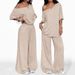 Women's Wide-Leg Pants Set Comfortable Casual Two-Piece Outfit for Daily Wear Flowy Chiffon Trousers Multiple Colors Available_ecoleips.com