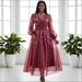Women's Clothing Plus Size Women's Floral Print Dress Slimming Tummy Concealing Elegant Mother's Wear Spring Party Evening Gown Modest Abaya Dress_ecoleips.com