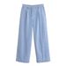 Women's Casual Denim Shirt And Pants Set Wide Sleeve Top with Relaxed Fit Jeans Korean Inspired Outfit for Spring_ecoleips.com