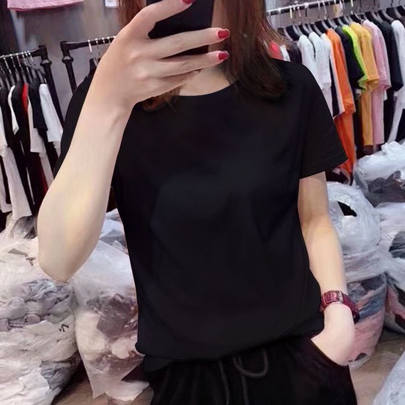 White Short-Sleeved Cotton T-Shirt For Women Perfect For Summer; Versatile And Stylish, Ideal For Instagram Posts Or A_ecoleips.com