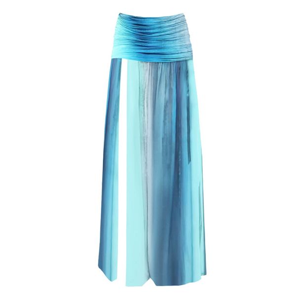 Women's Clothing Solid Color Gradient Tube Top Detachable Sling One Piece Swimsuit Female New Skirt Suit_ecoleips.com