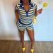 New Style Women's Summer Two Piece Set D10200 New Dopamine Candy Color Striped Color Blocking Suit_ecoleips.com