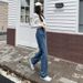 Retro High-waisted Straight-leg Jeans Women, 2024 Autumn New Style, Loose And Slimming, Versatile Wide-leg Floor-length_ecoleips.com