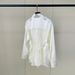 Satin Trimmed Lace Trimmed Shirt for Women Loose Fit Slimming Design Versatile And Stylish Back Tie Top for Work_ecoleips.com