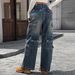 K Women's New Multi Pocket Denim Workwear Pants For Women_ecoleips.com