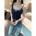American-style Strapless Faux Two-piece Camisole For Women, Summer Outerwear With Built-in Chest Pads, Beautiful Back_ecoleips.com