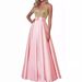Women's Clothing New Fashion Evening Dress Sequin Rose Gold Slim Ball Gown V Neck Backless Bridesmaid Dress Summer_ecoleips.com
