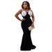 "Haute Couture Floral Beaded Strapless Gown – Elegant Black Evening Dress With Detachable Train_ecoleips.com