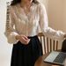 Women's Lace V-Neck Cardigan Short-Length Blouse Comfortable Fit Elegant Layering Essential for Spring Versatile_ecoleips.com