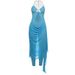 Women's Strapless Mesh Hollow out Dress Midriff Halter Neck Casual Vacation Bodycon European American Style Spring Summer_ecoleips.com