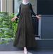 Women's Clothing Muslim Fashion Loose Large Size Sleeveless Long Solid Color Denim Dress_ecoleips.com