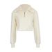 AD651 Cross-Border Autumn/Winter Women's Fashion Long-Sleeve Zipper Collar Solid Color Casual Pullover Sweatshirt_ecoleips.com