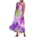 Cross-border Foreign Trade Clothing 2024 New Summer Women's Sleeveless Long 3D Printed Floral Dress European And_ecoleips.com