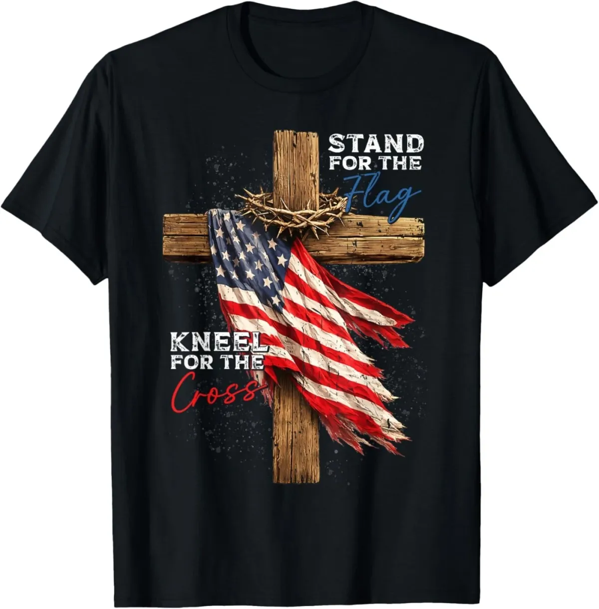Women's T-Shirts USA Flag Religious 4th Of July Christian Faith Men Women T-Shirt_ecoleips.com