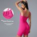 V Neck, Padded Bra, Women's Summer Fitness Cycling Romper, Halter Top, Yoga Wear, Shorts D25107_ecoleips.com