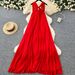 Elegant French-Inspired Square Neck Sleeveless Back-Tie Wrap Dress With Waist Accent – Flowy A-Line Silhouette For Women_ecoleips.com