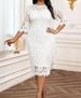 Plus-Size Women's Elegant Lace Dress_ecoleips.com