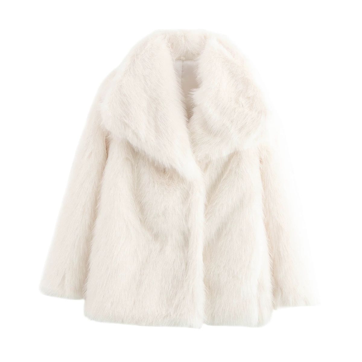 K Women's New Style Faux Fur Coat; Short Woolen Coat With Artificial Fur_ecoleips.com