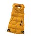 Down padded waistcoat for women autumn-winter sleeveless vest mid-length hooded vest_ecoleips.com