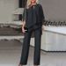Women's Solid Color Casual Suit Loose Fit Fashion Hot Selling New_ecoleips.com