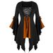 Women's Halloween Witch Top With Irregular Straps And Beaded Design_ecoleips.com