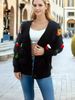 Cozy Christmas Sweater With 3D Embellishments – Faux Fur-Trimmed Cardigan For Holiday Cheer_ecoleips.com