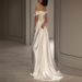 French-style White Off-shoulder Light 2026 New Winter Satin Bride Wedding Reception Banquet Evening Dress For Women_ecoleips.com