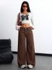 New European And American Cross-border High-waisted Slimming Loose-fitting Floor-length Wide-leg Straight Jeans, Trendy_ecoleips.com