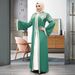 Women's Clothing Modest Abaya Dress Elegant Embroidered Kaftan Long Sleeve V-Neck Tunic & A-Line Skirt (L-2XL, Polyester, Loose Fit, Dubai-Inspired)_ecoleips.com