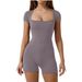 K New European And American Short Sleeved Jumpsuit Yoga Suit Casual Sports Jumpsuit Waist Cinching Shapewear_ecoleips.com