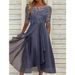Women's Clothing Dress Chiffon Splicing Lace Hollow Long Skirt Bridesmaid Evening Dress Women's Clothing_ecoleips.com
