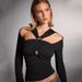Women's Clothing Off-Shoulder Slim Fit T-Shirt Elegant Fashion Design Top For Autumn Winter_ecoleips.com
