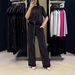 Women's Slim-Fit Knit Blazer Set With Rhinestone Striped Tee - Summer Office Wear, Stretchy Polyester Suit (Black, S-XXXL)_ecoleips.com
