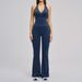 Zechuang Women's Brushed Yoga Set Hollow Back Fitted Sports Suit Outdoor Running 3109_ecoleips.com