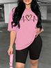 Summer Women's Casual And Fashionable Leopard Print Heart-shaped Printed Loose T-shirt+shorts Two-piece Sportswear Suitable For Daily Wear-115_ecoleips.com