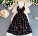Women's Floral Embroidered Dress Gentle Sweet Summer Beach Vacation Style V Neck Waist Cinching Slimming A-Line Slip Dress_ecoleips.com