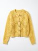 French Openwork Textured Cardigan Knit Top_ecoleips.com