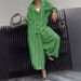Women's Floral Stripe Blazer Set - Casual & Chic Office Wear For Autumn Commute Relaxed Fit Blazer_ecoleips.com