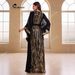 Fashionable Dubai Elegant Robe Middle Eastern Chiffon Sequin Dress Two-Piece Set Arab Women's Clothing-MG1720_ecoleips.com
