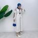 Women's Clothing Women's Embroidered Tassel Lantern Sleeve Cotton Linen Dress Southeast Asian Muslim Fashion_ecoleips.com
