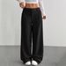 Voya Autumn Winter European And American Women's Clothing Solid Color Corduroy Loose Zipper Button Wide Leg_ecoleips.com